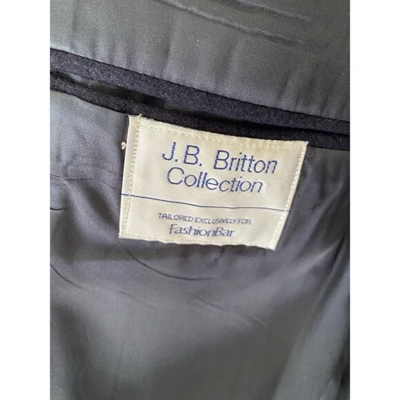 J. B. Britton Collection Navy Camel Hair Blazer Men's 42L Jacket Vintage - Picture 5 of 14